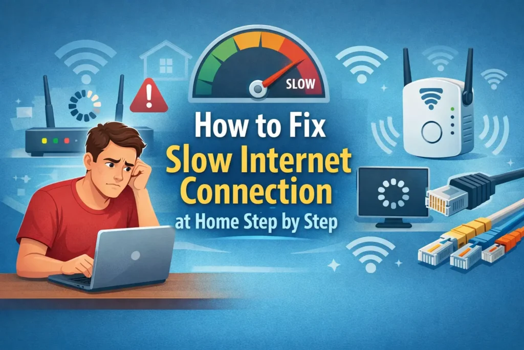 how to fix slow internet connection at home step by step