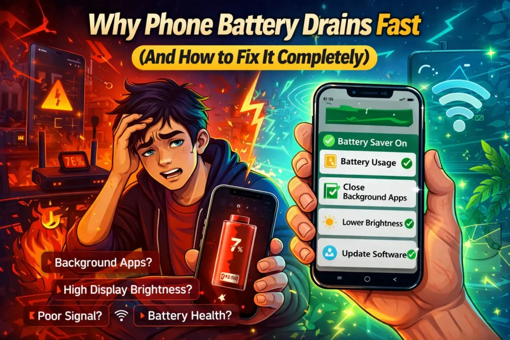 Why phone battery drains fast and how to fix it completely