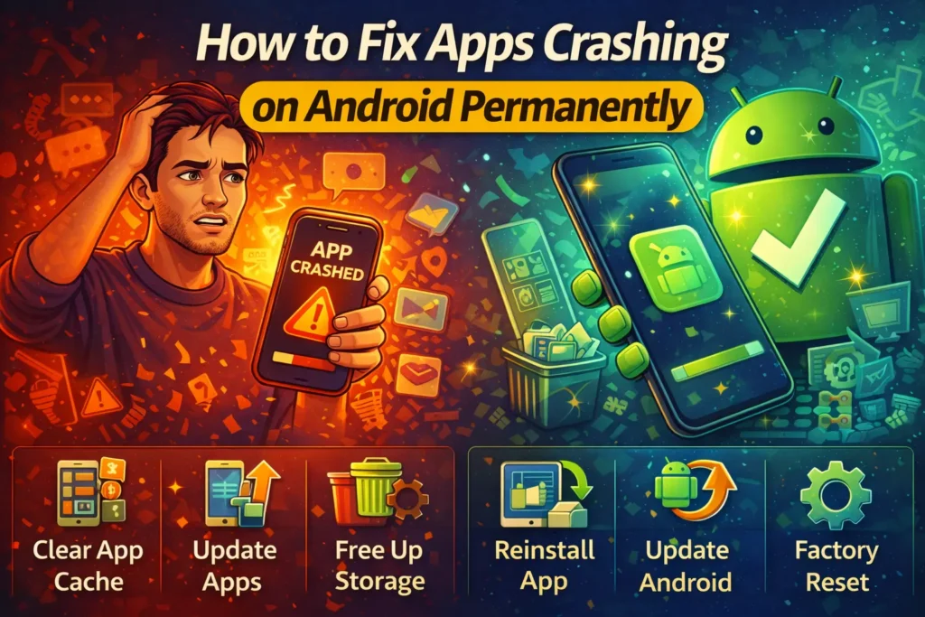 How to fix apps crashing on android permanently