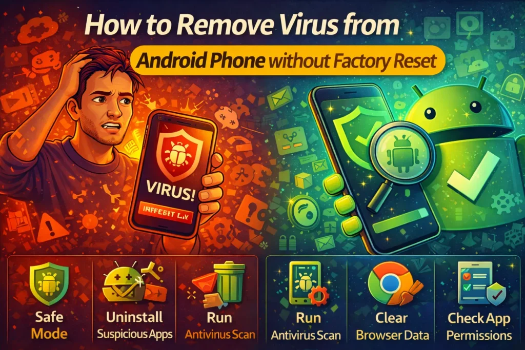 How to remove virus from android phone without factory reset