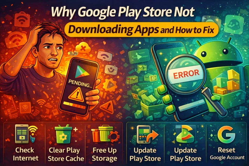 Why google play store not downloading apps and how to fix